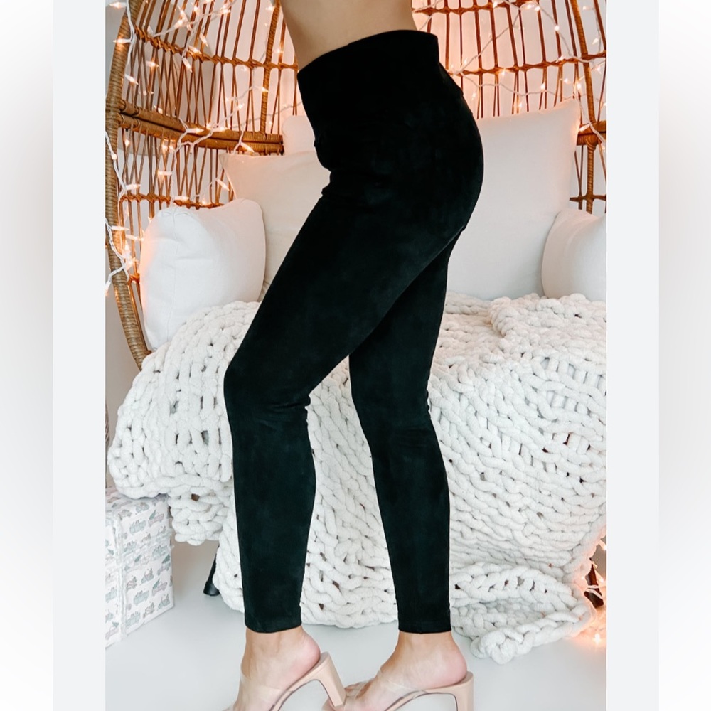 ANTI BLUE Corduroy Black High Waisted Leggings NWOT
